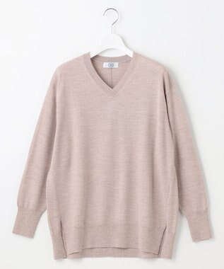 J.PRESS LADIES L 【洗える】EASY WOOL Vネック ニット ベージュ系