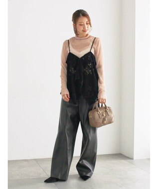 Te chichi ベロアレースキャミソール ブラック