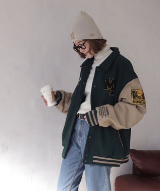 WEGO 【25年秋冬新作/ユニセックス着用ITEM/SMLサイズ展開】メルトンワッペンスタジャン