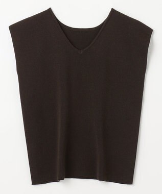 ANY 【前後2WAY/アンチピリング/洗濯機可】ノースリーブニット ブラウン