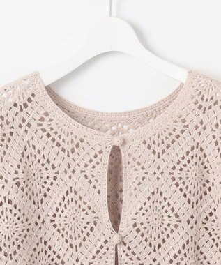 J.PRESS LADIES 【洗える】クロッシェ ニット グレージュ系