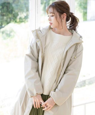 Tiaclasse 【洗える】ケーブル編みドルマンニットトップス オフホワイト