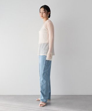 YECCA VECCA 袖レースシアートップス Ivory