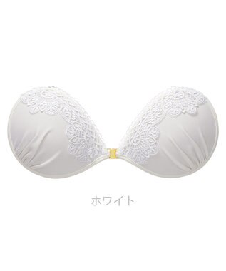 BRADELIS New York 【NuBra / ボリュームアップ】パテッドヌーブラ ノクターンレース  蒸れにくい バックレス コレクション デザインヌーブラ 正規品 ホワイト
