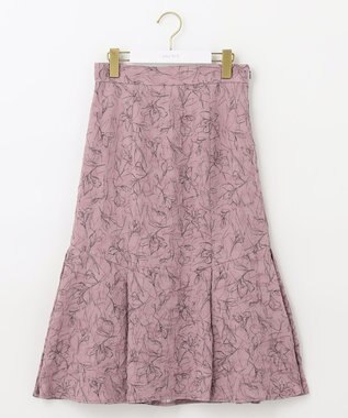 ANY SIS 【洗える】フラワーフクレジャカード スカート モカピンク×スレート