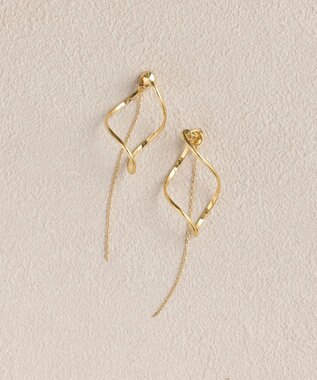 Phoebe 2wayグレースツイストラインイヤリング　ゴールド ゴールド