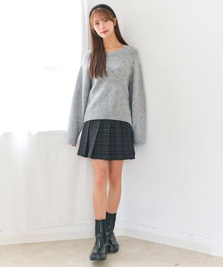 Feroux プリーツミニ スカート ブラック系1