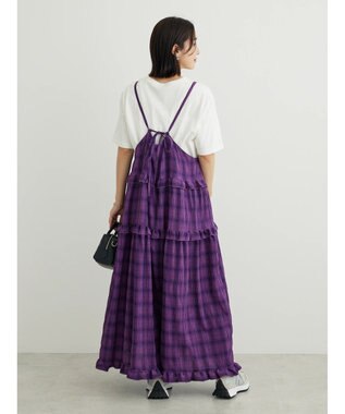 Green Parks ・Ｐｅｔｉｔ　Ｆｌｅｕｒ　フリルティアードキャミワンピ Purple