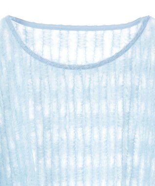 AMERICAN HOLIC チュールフリンジシアーＴシャツ Light Blue