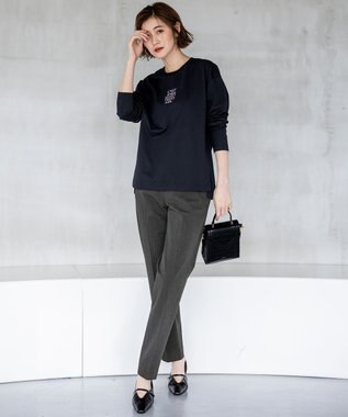 23区 L 【撥水加工/洗える】ドライ2WAYストレッチ テーパード パンツ グレー系