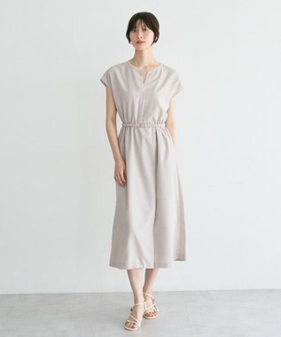 YECCA VECCA リネンライクスキッパーワンピース