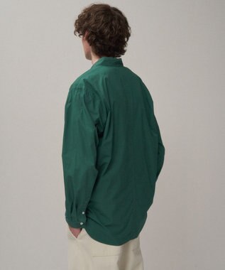 ATON SHRINK COTTON LAWN | オーバーサイズシャツ - UNISEX GREEN