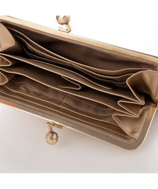 UNBILLION perche フラグメントケース付きアンティーク調ガマグチ長財布 ゴールド