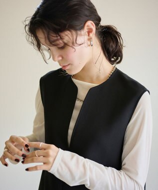 #Newans 【洗濯機可】キーネックジャンパースカート ブラック