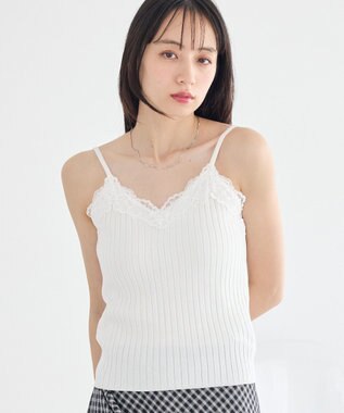 earth music&ecology レースリブキャミソール