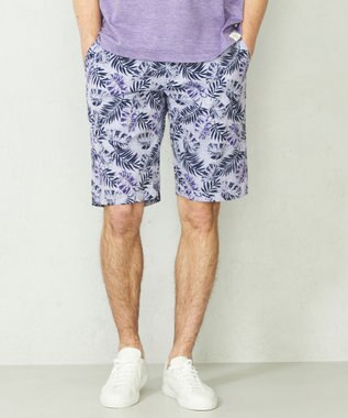 JOSEPH ABBOUD MOUNTAIN 【SPACE／UNISEX】リーフプリント イージーショートパンツ パープル系5