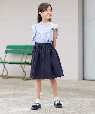 組曲 KIDS 【150-160㎝】フリフリフリル チュニック サックスブルー系