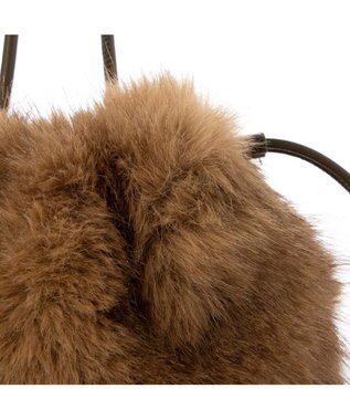 UNBILLION カシュカシュ cachecache / エコファーシンプル巾着ショルダーバッグ キャメル