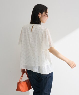 Green Parks マジョリカプリーツショートスリーブブラウス Dot