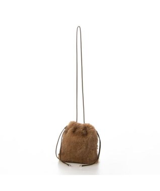 UNBILLION カシュカシュ cachecache / エコファーシンプル巾着ショルダーバッグ キャメル