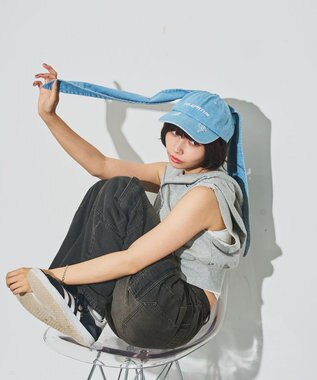 WEGO うさ耳デニムキャップ デニム淡加工色