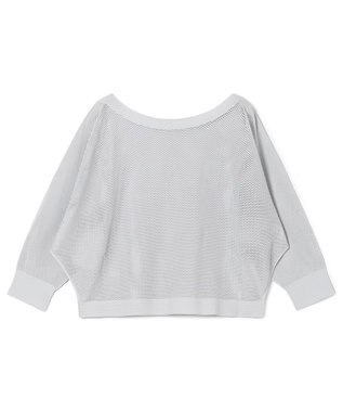 Chacott 【ノーソーイングニット】7分袖メッシュニットTシャツ パールグレー