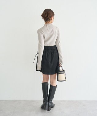 earth music&ecology サイドレースアップミニスカート Black