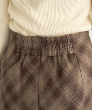 earth music&ecology サイドレースアップミニスカート Check Brown