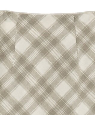 earth music&ecology サイドレースアップミニスカート Check Ivory