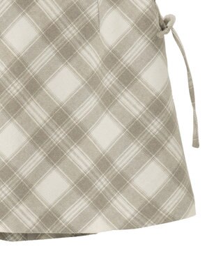earth music&ecology サイドレースアップミニスカート Check Ivory