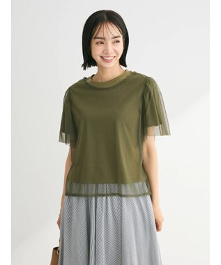 Green Parks ・ＳＵＧＡＲ　ＳＰＯＯＮ　ＳＥＴ２点チュールＴ＋カットＴ Khaki