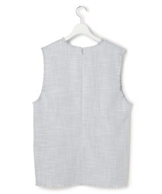 ICB ライトスラブツイード Vネックジレ ライトデニムミックス