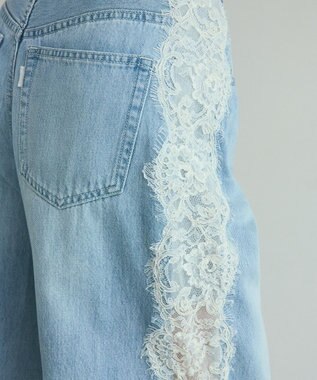 GRACE CONTINENTAL サイドレースデニムパンツ サックス