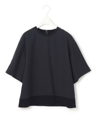 ICB 【新色追加・洗える】 FluidBackSatin Tブラウス ネイビー系