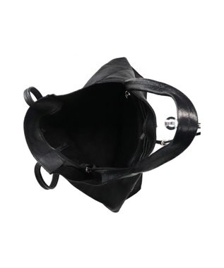 INTER-CHAUSSURES 【ANDREA CARDONE ITALI】メタリックレザートートバッグ ブラック