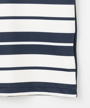 23区GOLF 【23Fondation】【吸水速乾/UVケア】ボーダー モックネック ネイビー系1