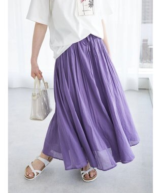 CRAFT STANDARD BOUTIQUE コットンボイルギャザースカート Purple