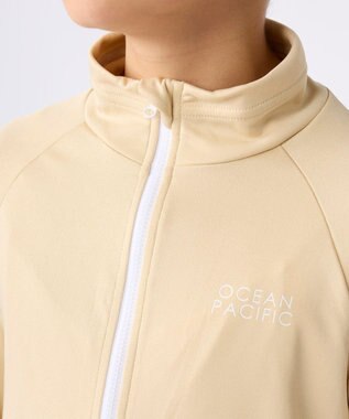 OP／FILA 【Ocean Pacific】フルジップ OPロゴラッシュガード ベージュ