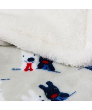 PET PARADISE リサとガスパール 遠赤外線 ボアマット 角型《頬杖柄》 ベージュ