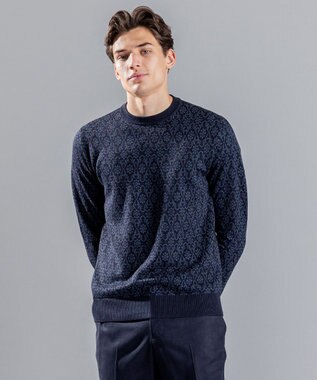 JOSEPH HOMME オーナメントジャガード　ニット ネイビー系5