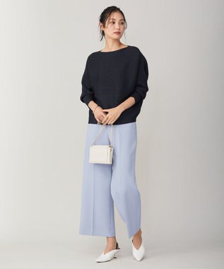 ICB 【洗える】トリプルクロスツイル ワイドパンツ スカイブルー系