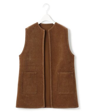 ICB L 【洗える】スウェードライクニットジレ コーヒー系