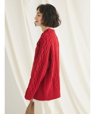 CRAFT STANDARD BOUTIQUE ラグランケーブルニットプルオーバー　 Red