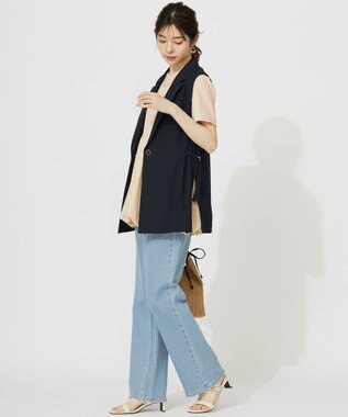 ANY SIS 【UVカット・接触冷感・吸水速乾】スマートビューティストレッチ  ジレ ネイビー