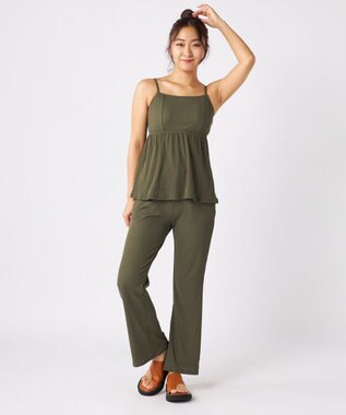 OP／FILA 【Ocean Pacific】水着４点セット リボンカーディガン＋ロングパンツ付き カーキ