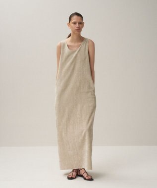 ATON LINEN VELVET | タンクトップドレス RAW LINEN
