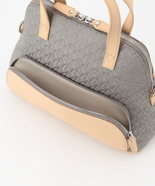 Y'SACCS モノグラムジャカード　ハーフムーン2WAYトート グレージュ