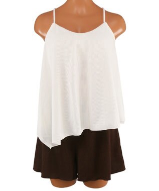 San-ai Resort（三愛水着楽園） 【SALE】３点セット水着　9M・11L【San-ai Resort（サンアイリゾート）】 ホワイト×ブラウン