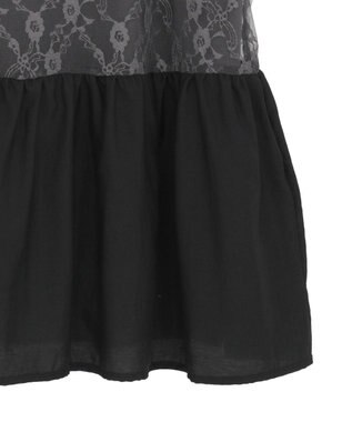 Green Parks ＳＥＴ２点フォトＴシャツ＋レースキャミビスチェ Charcoal Gray