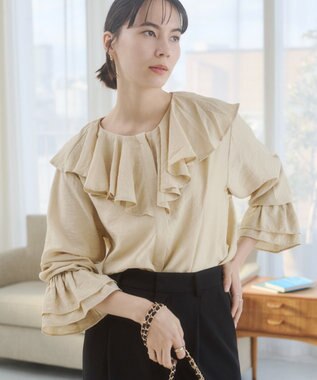 WEGO 【ANGIE VINTAGE】ラッフルブラウス ライトベージュ